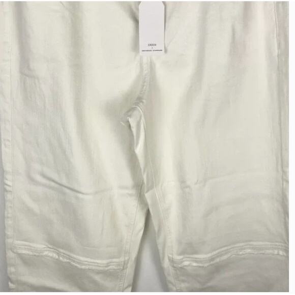Universal Standard x Erdem Hana Wide Leg Jeans 24 NWT White Cropped Fray - Picture 5 of 6